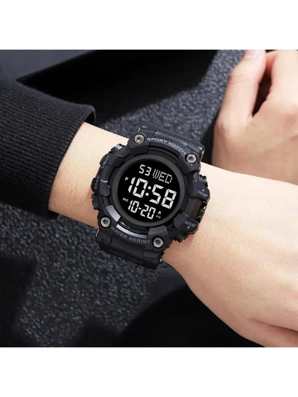 Men's Black Analog Quartz Electronic Military Multifunction LED Digital Watch